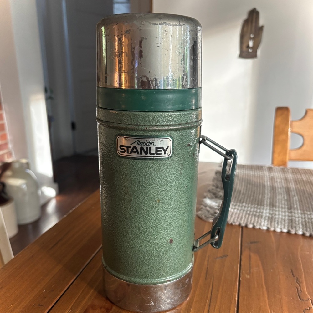 Stanley Green Insulated Vacuum Bottle with Metal Accents